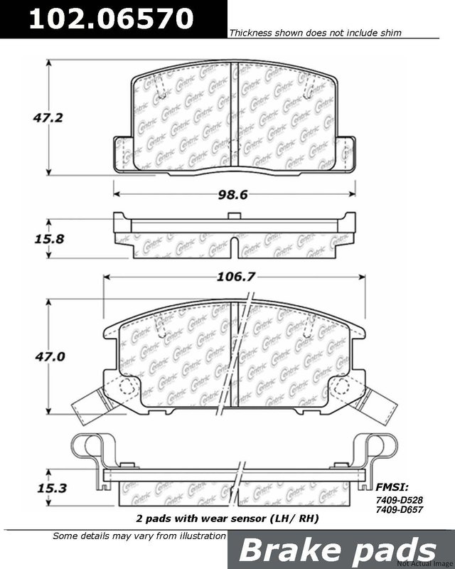 Centric 102.06570 Disc Brake Pad Set - Rear