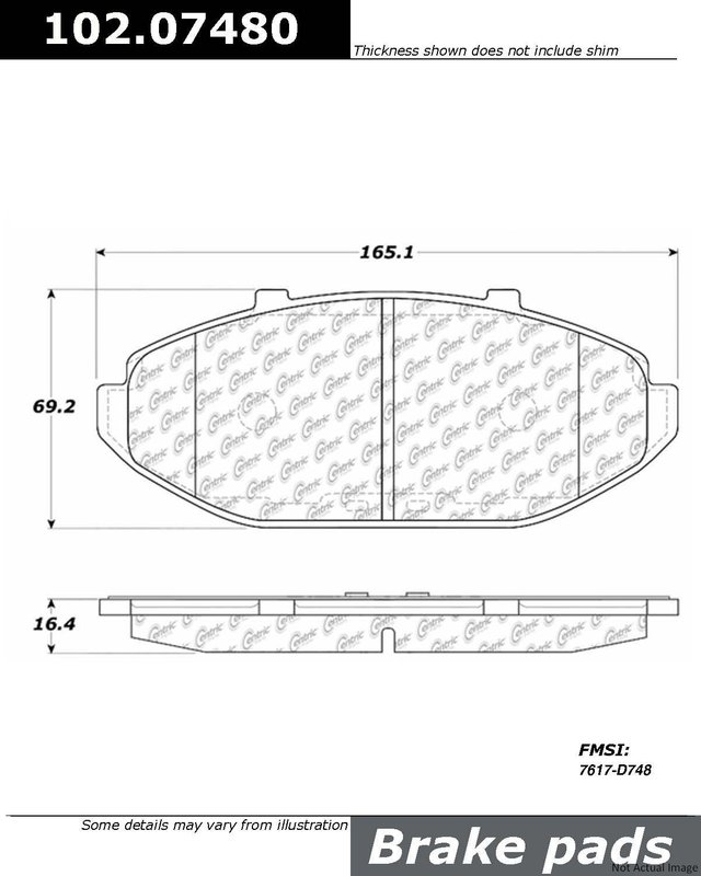Centric 102.07480 Disc Brake Pad Set - Front