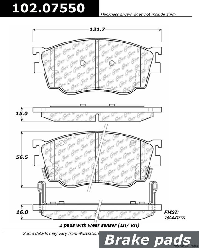 Centric 102.07550 Disc Brake Pad Set - Front