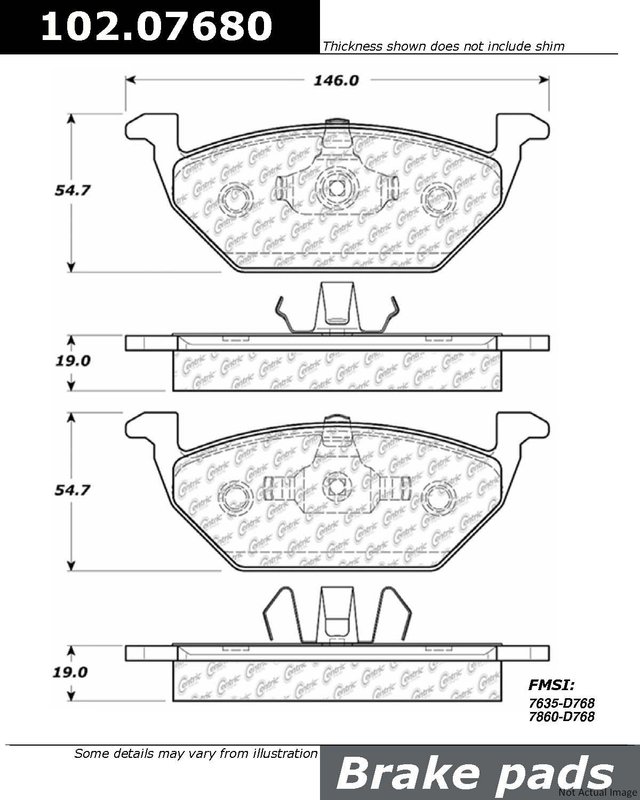 Centric 102.07680 Disc Brake Pad Set - Front
