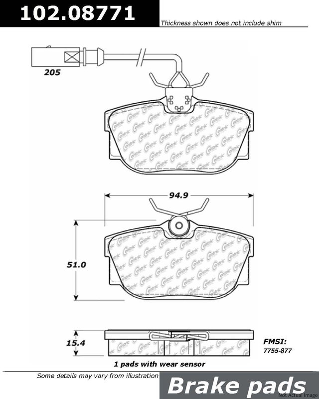 Centric 102.08771 Disc Brake Pad Set - Rear