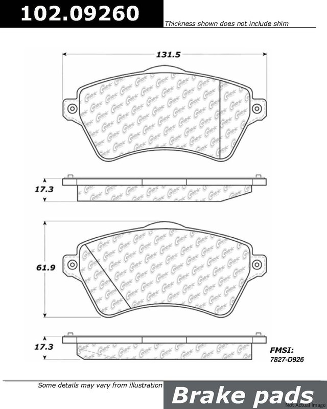 Centric 102.09260 Disc Brake Pad Set - Front