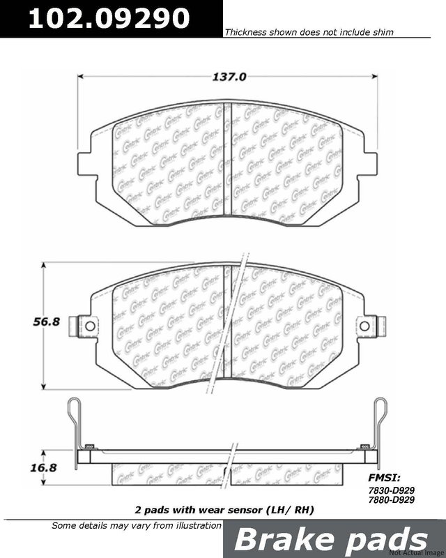 Centric 102.09290 Disc Brake Pad Set - Front
