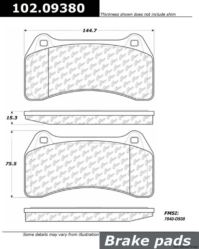 Centric 102.09380 Disc Brake Pad Set - Front