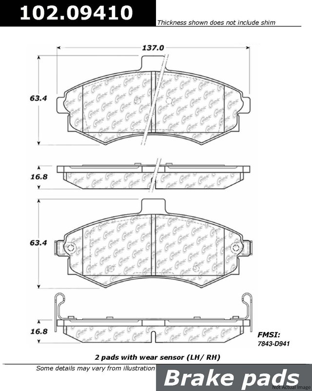 Centric 102.09410 Disc Brake Pad Set - Front