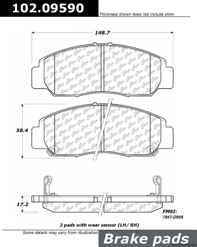 Centric 102.09590 Disc Brake Pad Set - Front