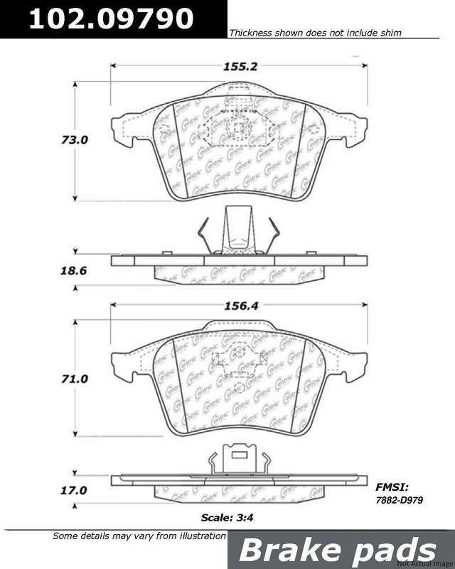 Centric 102.09790 Disc Brake Pad Set - Front