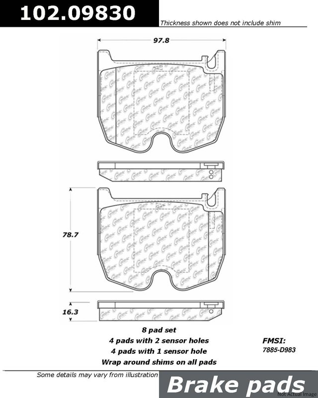 Centric 102.09830 Disc Brake Pad Set - Front