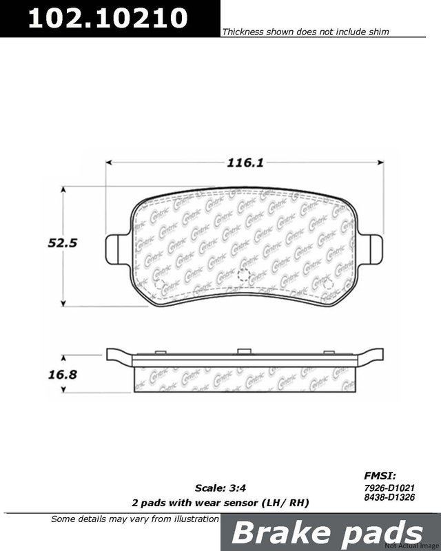 Centric 102.10210 Disc Brake Pad Set - Rear