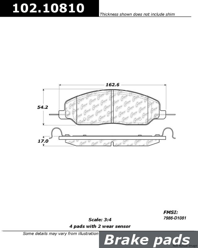Centric 102.10810 Disc Brake Pad Set - Front
