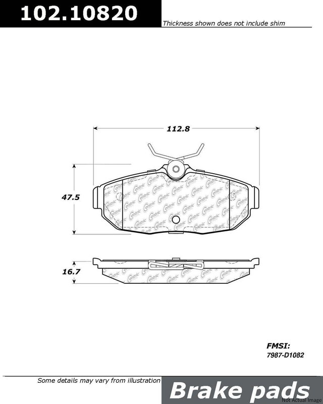 Centric 102.10820 Disc Brake Pad Set - Rear