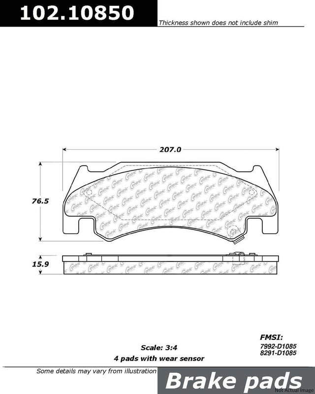 Centric 102.10850 Disc Brake Pad Set - Front