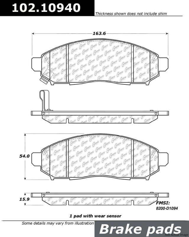 Centric 102.10940 Disc Brake Pad Set - Front
