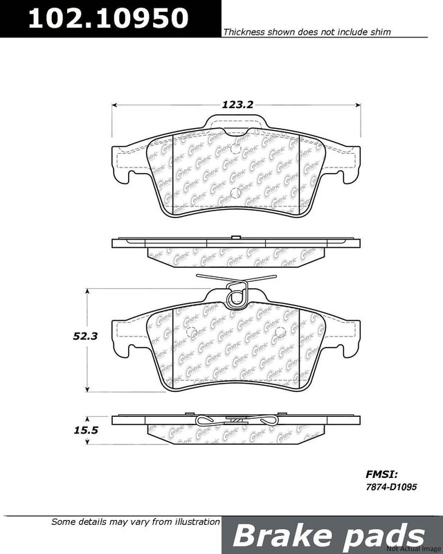 Centric 102.10950 Disc Brake Pad Set - Rear