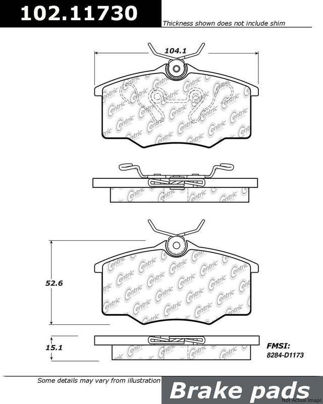 Centric 102.11730 Disc Brake Pad Set - Front