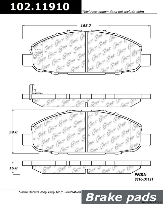Centric 102.11910 Disc Brake Pad Set - Front