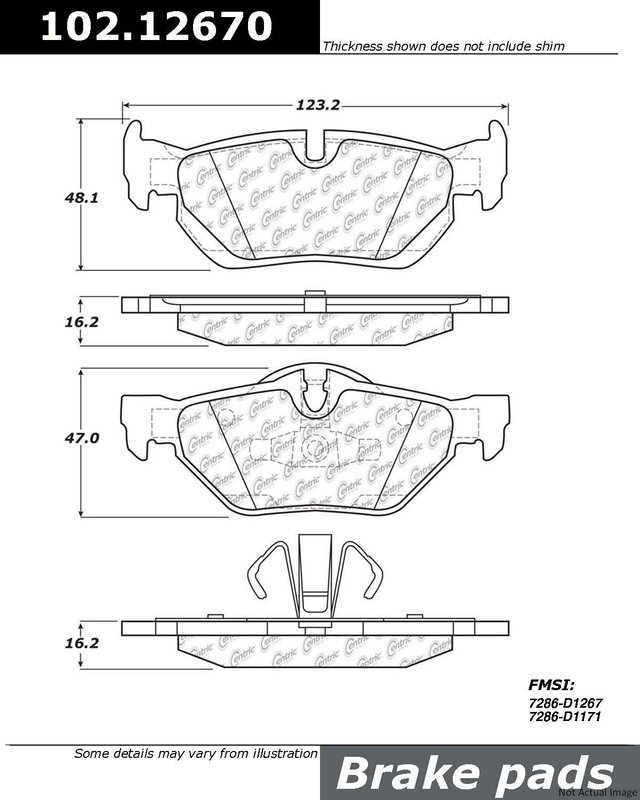 Centric 102.12670 Disc Brake Pad Set - Rear