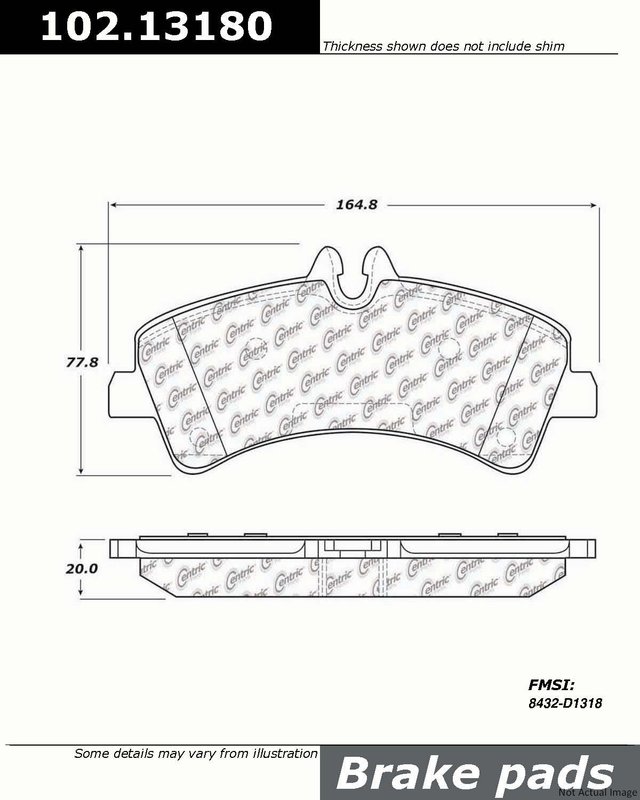 Centric 102.13180 Disc Brake Pad Set - Rear