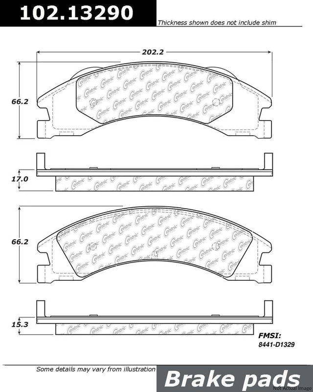 Centric 102.13290 Disc Brake Pad Set - Rear