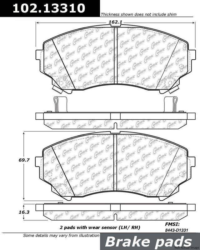 Centric 102.13310 Disc Brake Pad Set - Front