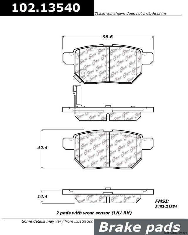 Centric 102.13540 Disc Brake Pad Set - Rear