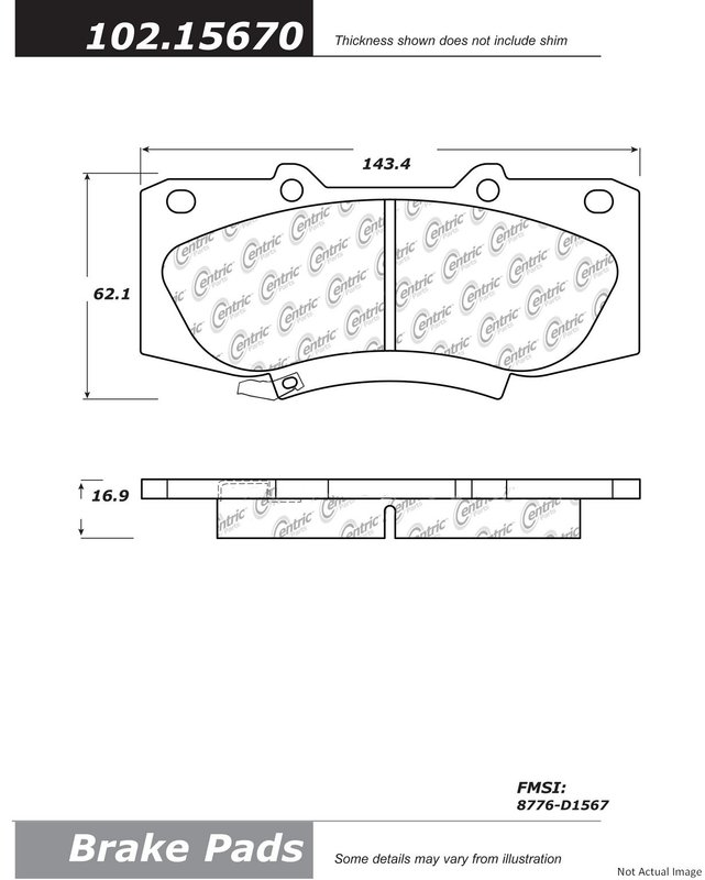 Centric 102.15670 Disc Brake Pad Set - Front