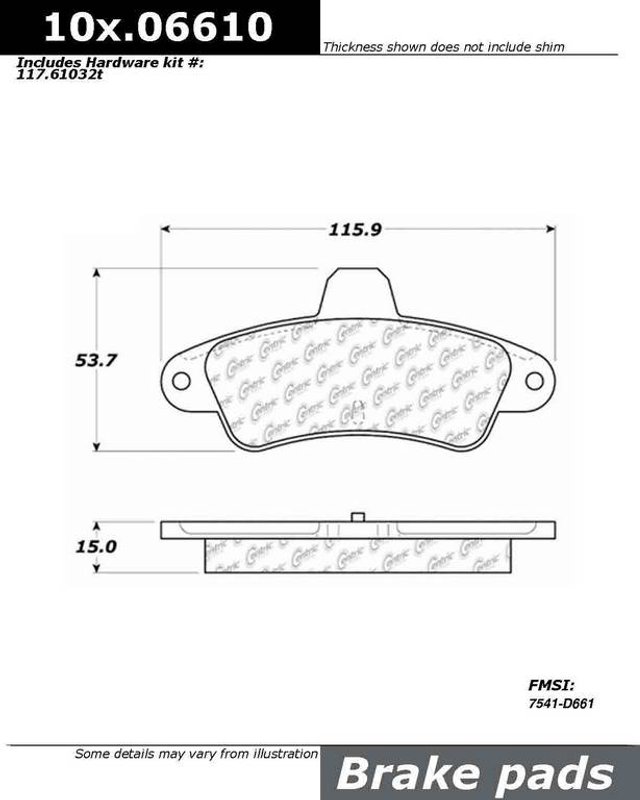 Centric 103.06610 Disc Brake Pad Set - Rear