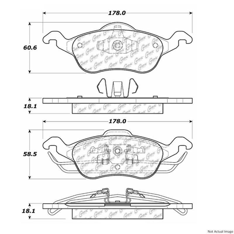 Centric 103.08160 Disc Brake Pad Set - Front