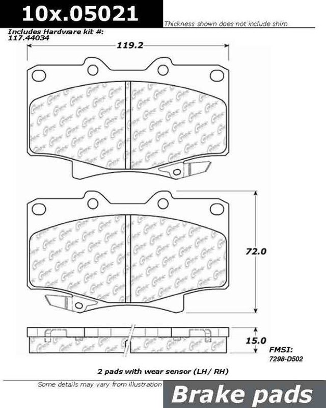 Centric 104.05021 Disc Brake Pad Set - Front