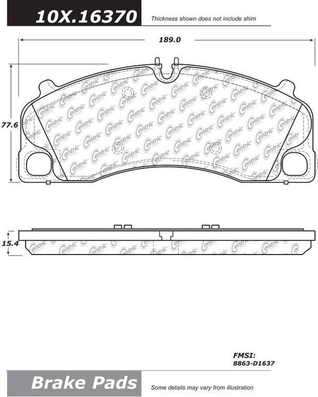 Centric 104.16370 Disc Brake Pad Set - Front