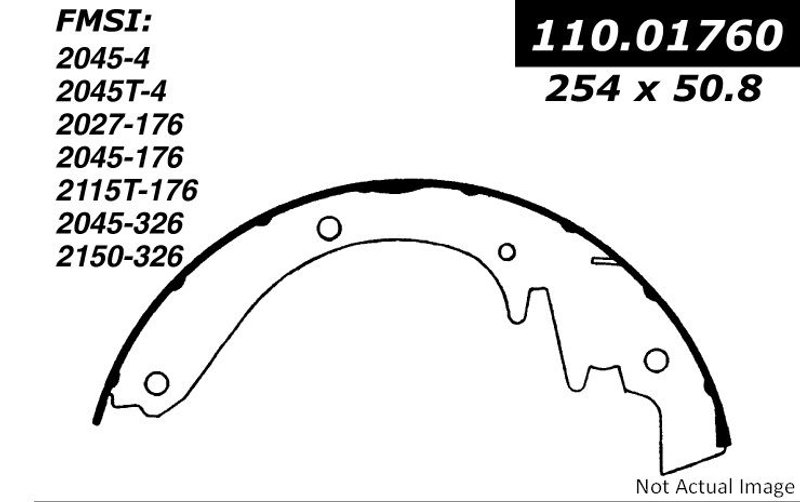 Centric 111.01760 Drum Brake Shoe - Front or Rear