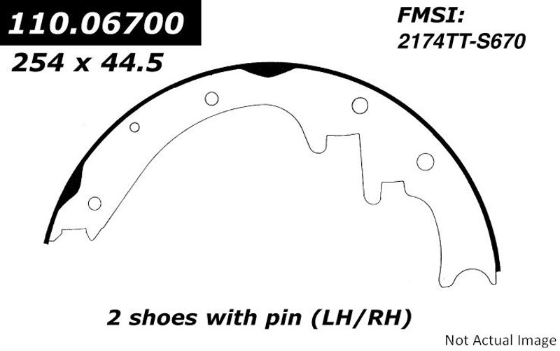 Centric 111.06700 Drum Brake Shoe - Rear