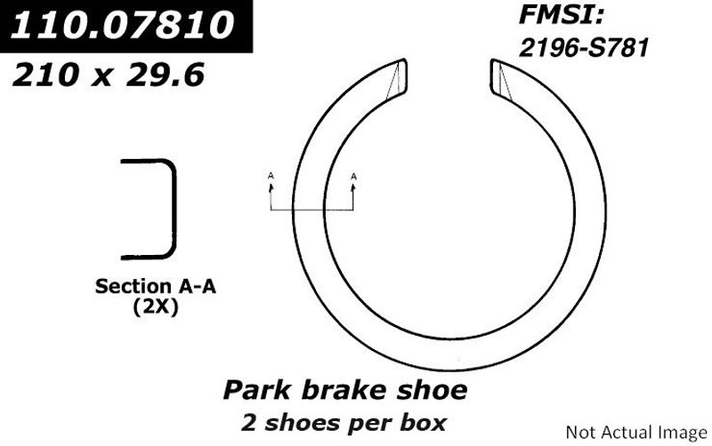 Centric 111.07810 Parking Brake Shoe - Rear