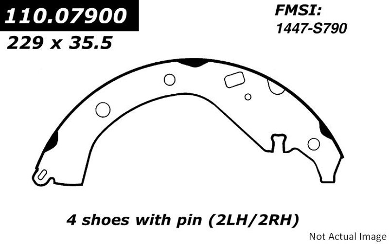 Centric 111.07900 Drum Brake Shoe - Rear