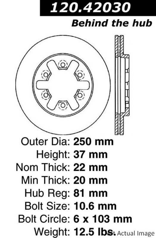Centric 120.42030 Disc Brake Rotor - Front