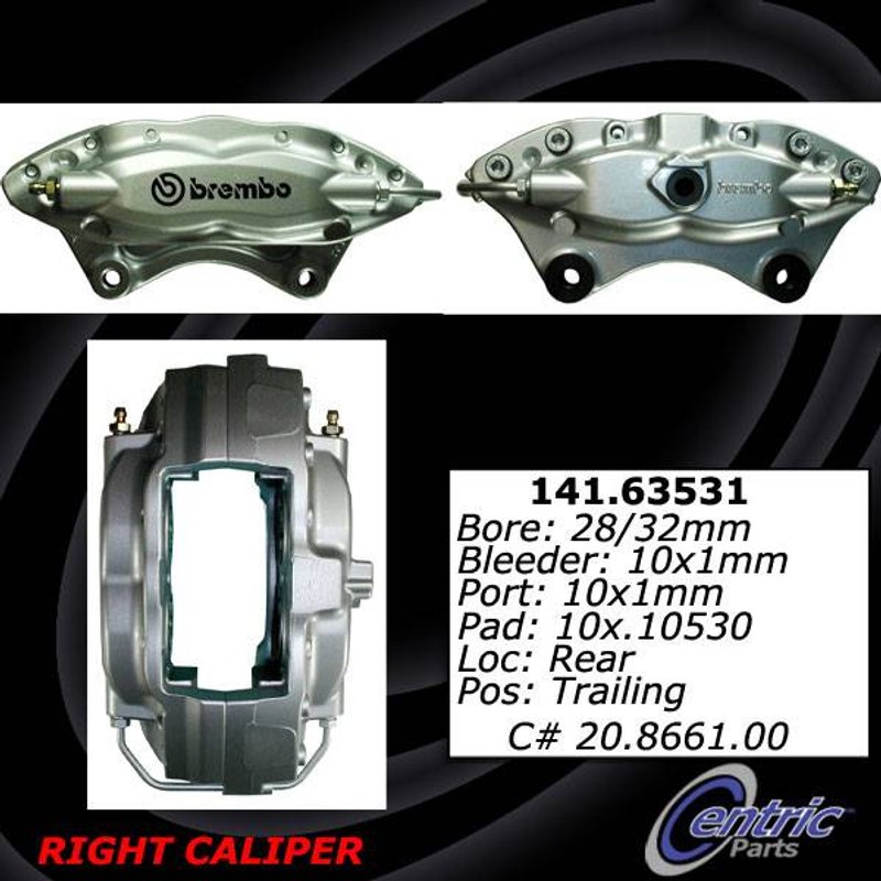 Centric 141.63531 Disc Brake Caliper - Rear Right