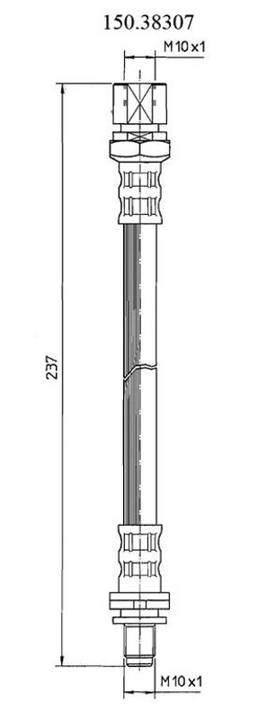 Centric 150.38307 Brake Hydraulic Hose - Rear Right