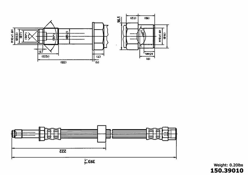 Centric 150.39010 Brake Hydraulic Hose - Front