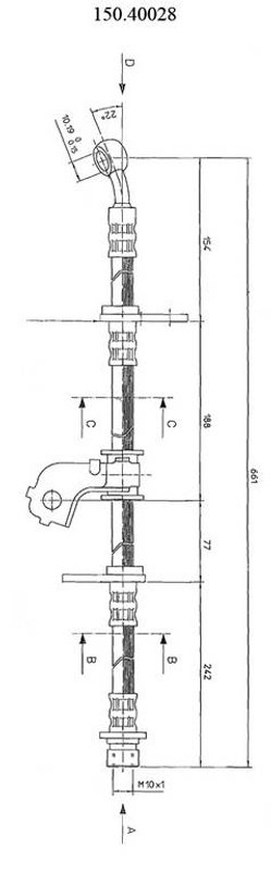 Centric 150.40028 Brake Hydraulic Hose - Front Right