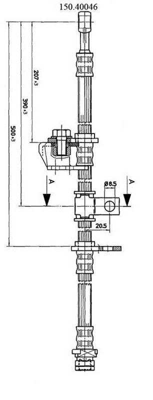 Centric 150.40046 Brake Hydraulic Hose - Front Right