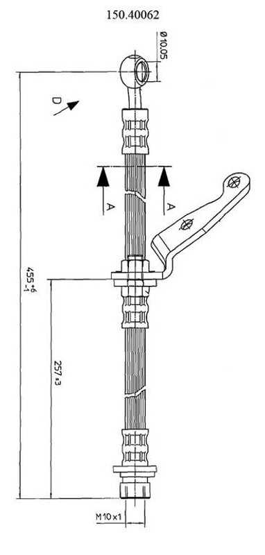 Centric 150.40062 Brake Hydraulic Hose - Front Right