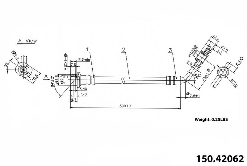 Centric 150.42062 Brake Hydraulic Hose - Front Left
