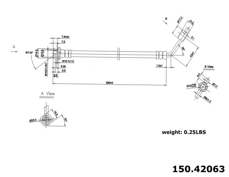Centric 150.42063 Brake Hydraulic Hose - Front Right