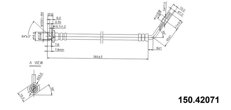 Centric 150.42071 Brake Hydraulic Hose - Front Right