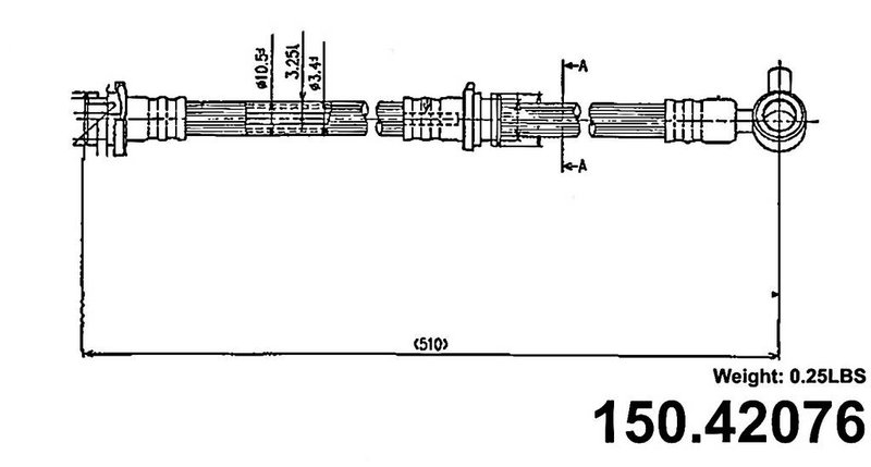 Centric 150.42076 Brake Hydraulic Hose - Front Left