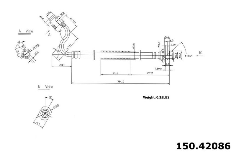 Centric 150.42086 Brake Hydraulic Hose - Front Left
