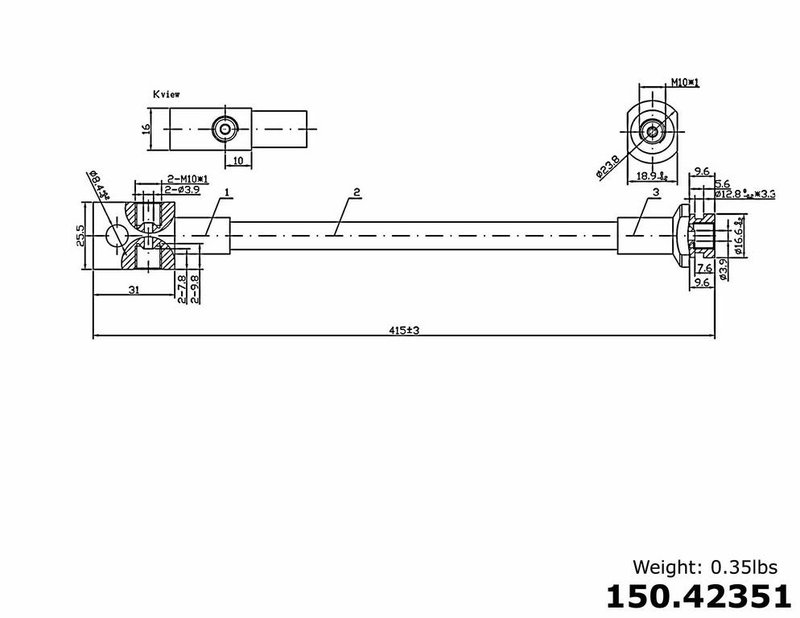 Centric 150.42351 Brake Hydraulic Hose - Rear