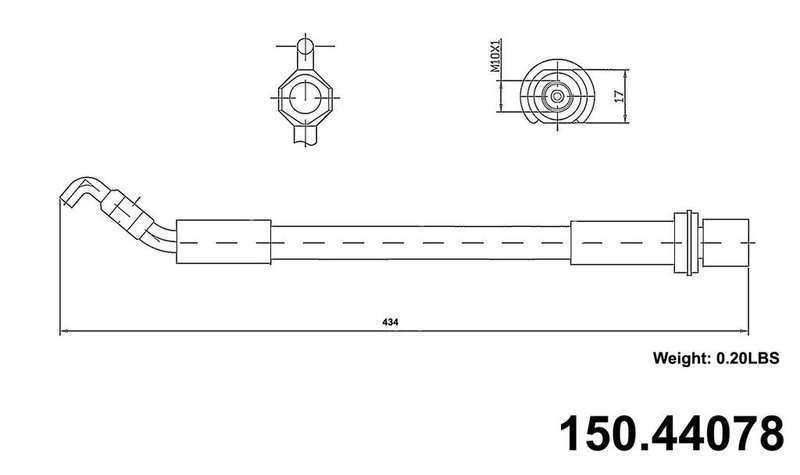 Centric 150.44078 Brake Hydraulic Hose - Front