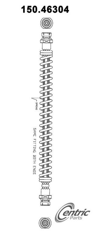 Centric 150.46304 Brake Hydraulic Hose - Rear or Rear Upper