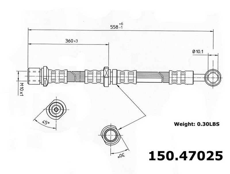 Centric 150.47025 Brake Hydraulic Hose - Front Right